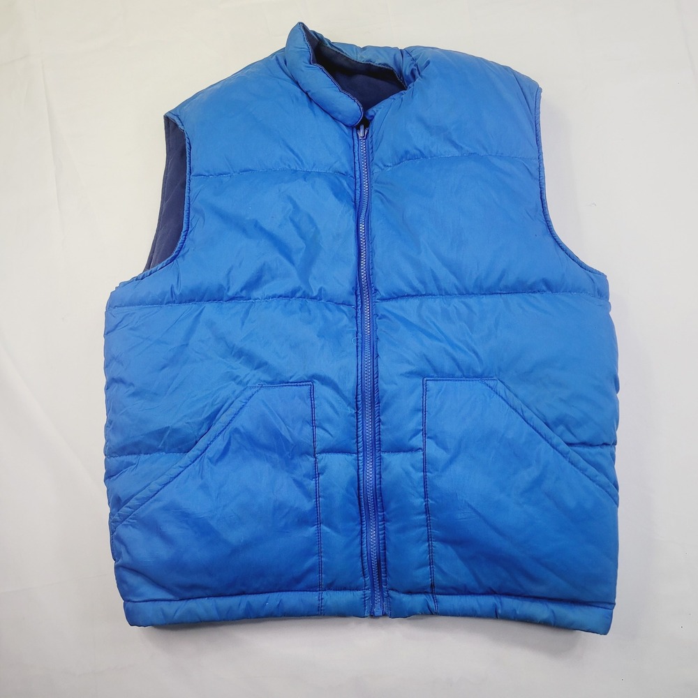 Slope Men's Puffer Vest Size Large Blue Quilted Zip Up Insulated Outerwear